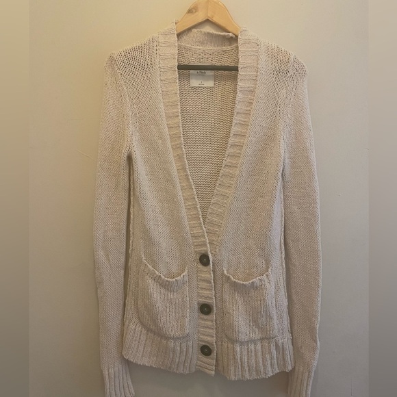 ABERCROMBIE AND FITCH AF BOYFRIEND CARDIGAN CREAM SWEATER GRANNY GRANDMACORE S - Picture 2 of 3